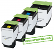  4 Toner von tintenalarm.de ersetzt Lexmark 80C2HK0, 80C2HC0, 80C2HM0, 80C2HY0 