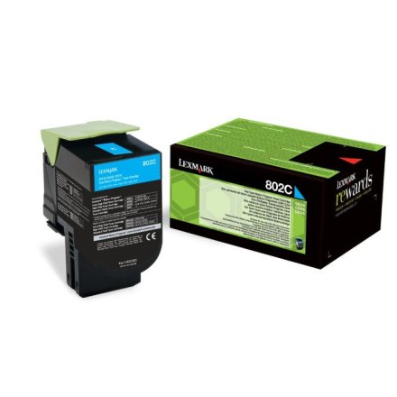Original Lexmark 802C 80C20C0 Toner cyan return program (ca. 1.000 Seiten)