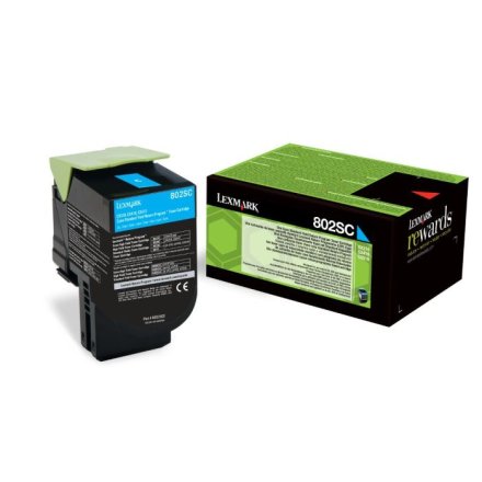 Original Lexmark 802SC 80C2SC0 Toner cyan return program (ca. 2.000 Seiten)
