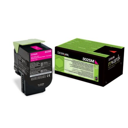 Original Lexmark 802SM 80C2SM0 Toner magenta return program (ca. 2.000 Seiten)