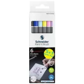  6 Filzstifte Paint-It Brush von Schneider farbsortiert 