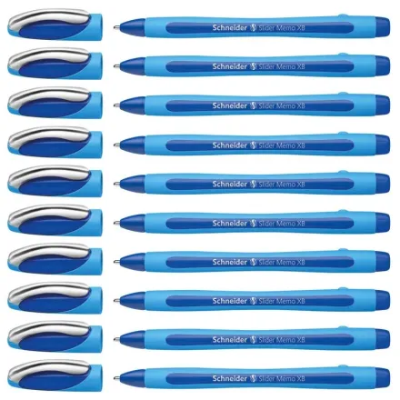 10 Kugelschreiber Slider Memo XB von Schneider, Schreibfarbe blau