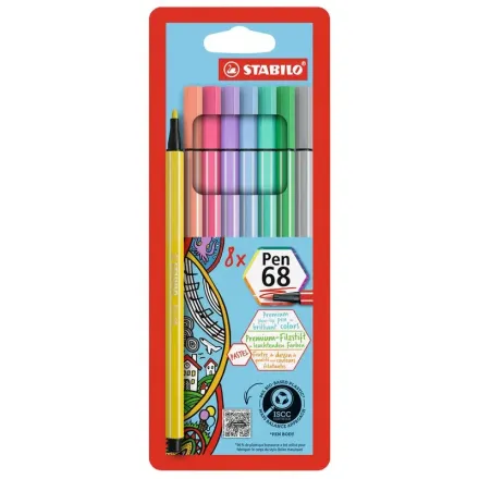 8 Filzstifte Pen 68 von STABILO farbsortiert - pastell