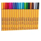  20 Fineliner point 88 Zebrui von STABILO, farbsortiert, 0,4 mm 
