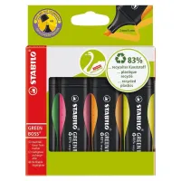 4 Textmarker GREEN BOSS von STABILO, farbsortiert