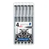  6 Fineliner pigment liner 308 von STAEDTLER, schwarz, 0,05 + 0,1 + 0,3 + 0,5 + 0,8 mm 