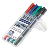  4 Permanentmarker Lumocolor duo von STAEDTLER, farbsortiert 