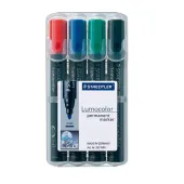  4 Permanentmarker Lumocolor von STAEDTLER, farbsortiert 