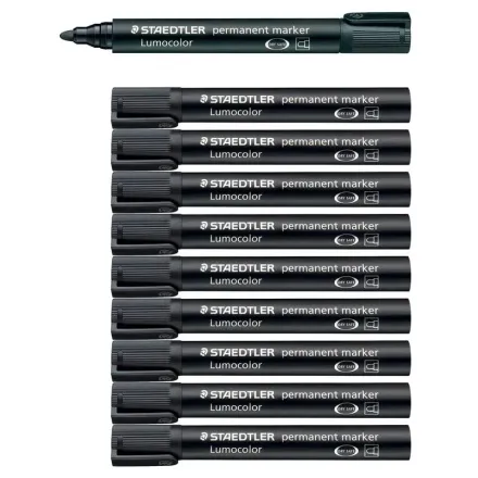 10 Permanentmarker Lumocolor von STAEDTLER, schwarz