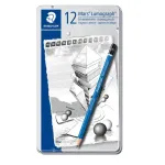 12 Bleistifte Mars Lumograph 100 von STAEDTLER, 6B-4H, blau