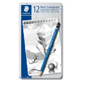  12 Bleistifte Mars Lumograph 100 von STAEDTLER, 6B-4H, blau 