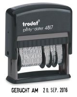 Datumstempel mit Text printy-dater 4817 von trodat, schwarz
