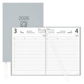  Buchkalender Tagesplaner 2026 von ZETTLER KALENDER, DIN A5, hellgrau 