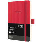  Taschenkalender Conceptum 2026 von Sigel, DIN A6, rot 