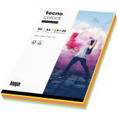  farbiges Kopierpapier Color Mixpack von tecno, A4, 80 g/m², 5x 20 Blatt, farbsortiert pastell 