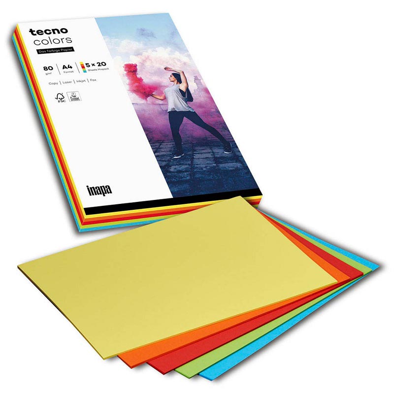 100 Blatt farbiges buntes Kopierpapier 80g/m² blau DIN A4 