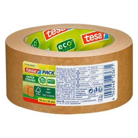 Packband tesapack PAPER STRONG von tesa, 5,0 cm x 50,0 m, Kraftpapier, braun, 1 Rolle