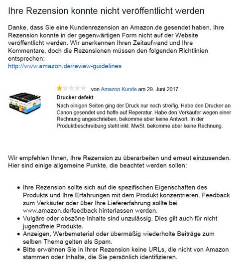 Rezension bei Amazon