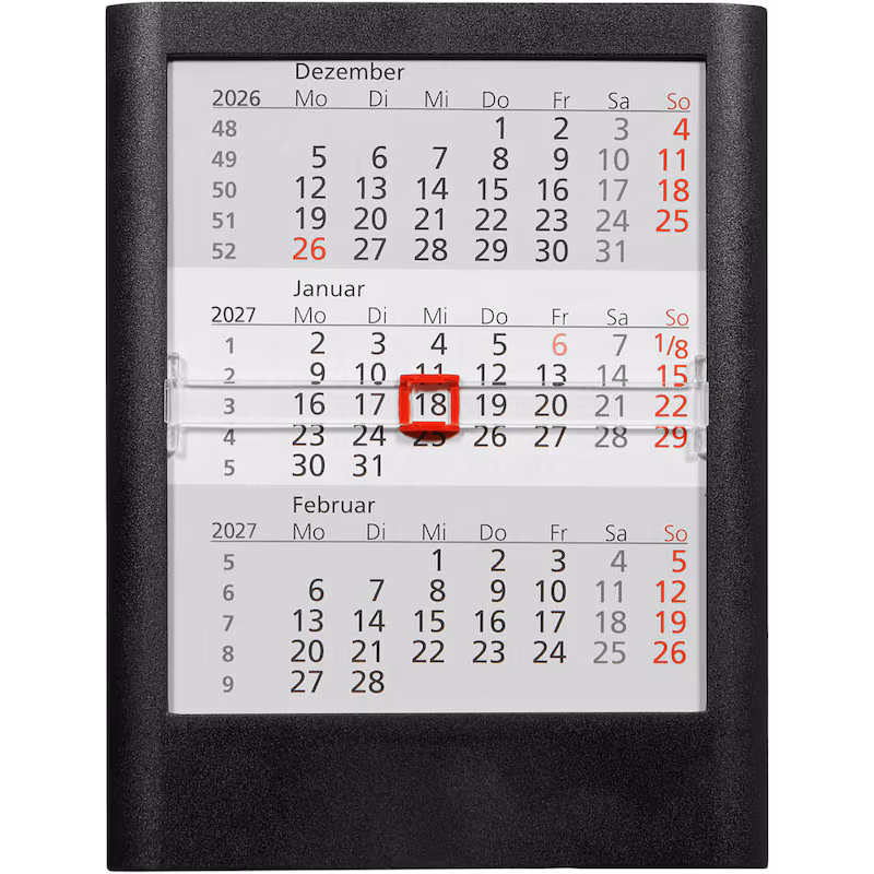  Tischkalender 2026/2027 schwarz 