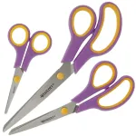 Scheren-Set Easy Grip von WESTCOTT, Rechtshänder, cassis/melonengelb