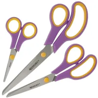 Scheren-Set Easy Grip von WESTCOTT, Rechtshänder, cassis/melonengelb