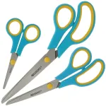 Scheren-Set Easy Grip von WESTCOTT, Rechtshänder, türkis/melonengelb