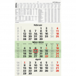  3-Monats-Wandkalender 2024 von Zettler Kalender, grau/grün 